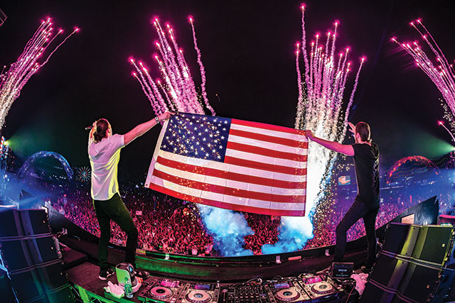 Old Glory: DJs flying the flag at EDC. ©Freedom Film/Insomniac