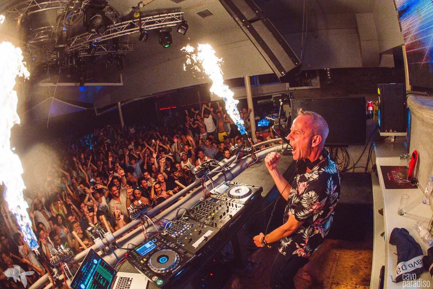 Fatboy Slim made his Cavo Paradiso debut to a slam-packed dancefloor this past July. 