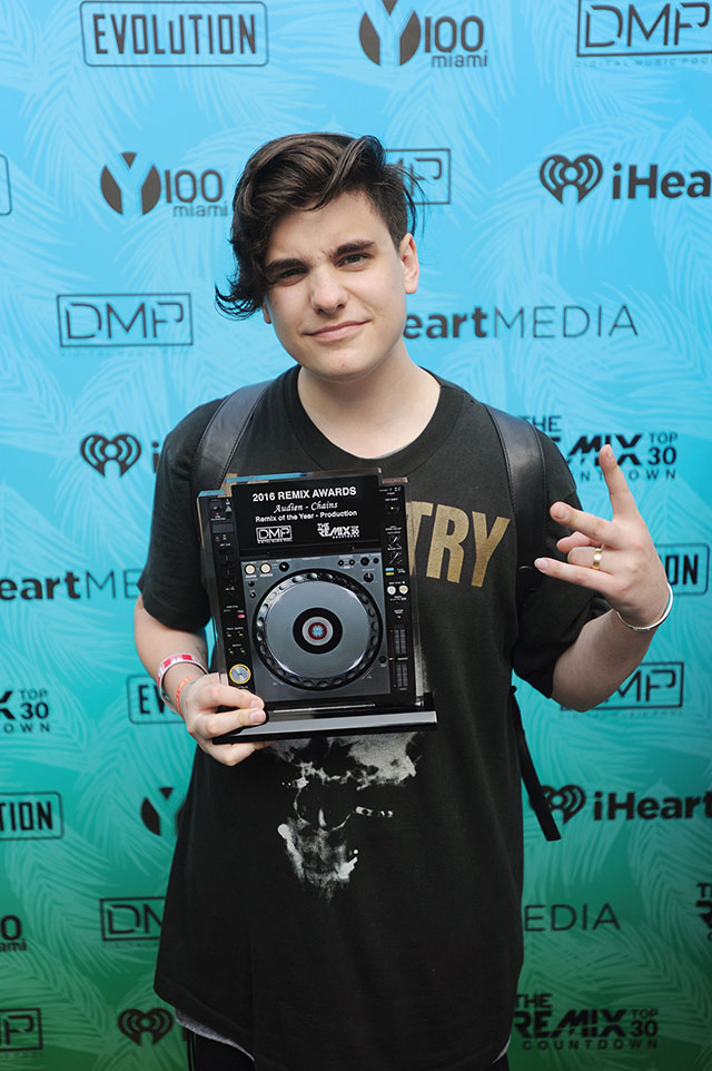 Winner: Audien with his Remix Award. Coutesty Digital Music Pool