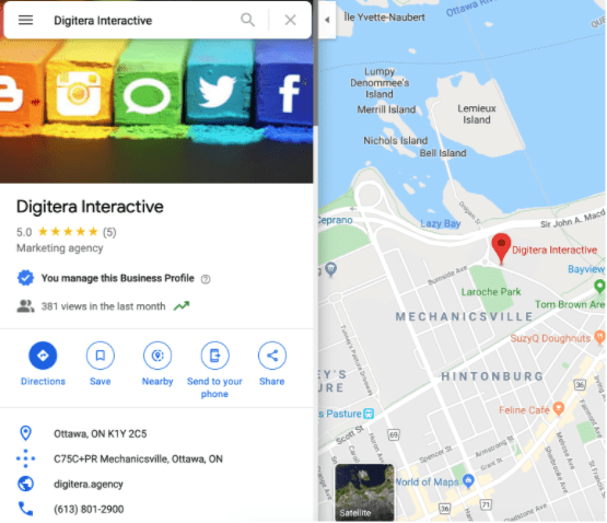 google my business maps